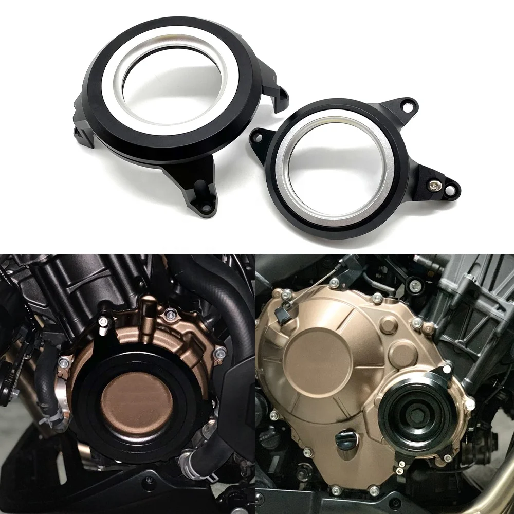 REALZION Motorcycle Engine Protector Clear Clutch Cover Spring Retainer Engine Guard Slider for Honda CB650R CBR650R 2019 2020