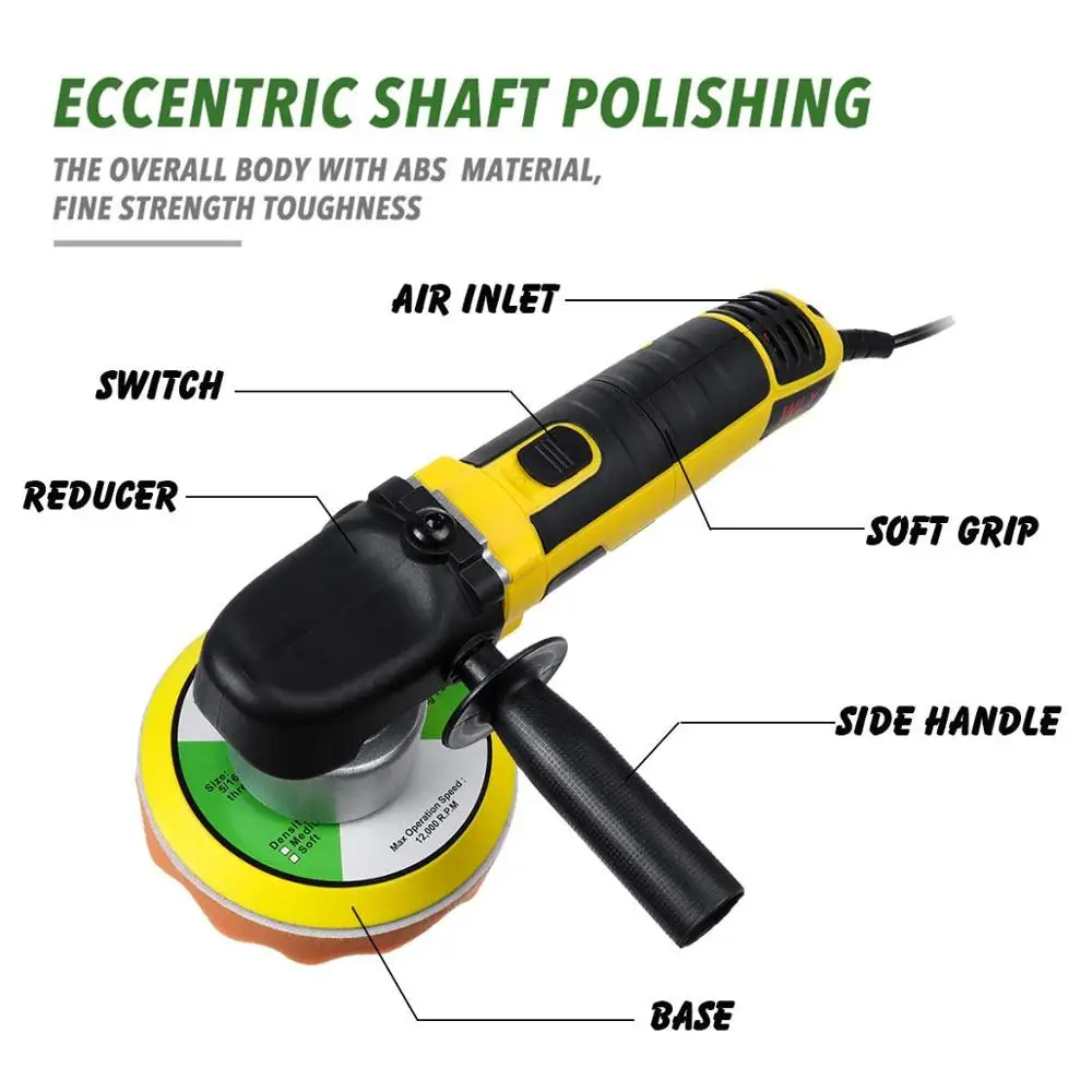 220V/110V) полировальная машинка для автомобилей с эксцентриковым DA машина полировки автомобиля Электрический случайной орбиты регулируемой скоростью продукты из углеродного волокна буферная