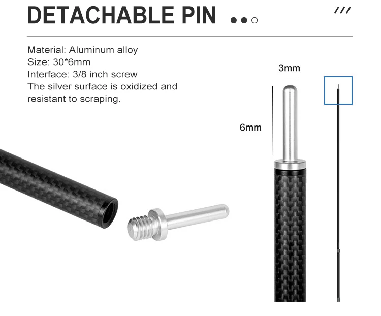 Foldable Carbon Fiber Tubes Tent Pole Carbon Fiber Extension Tube Detachable Pin Custom Carbon