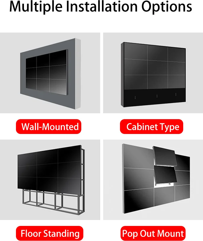 4k Controller Indoor Video Wall 55 Inch 3x3 Mount Advertising Display