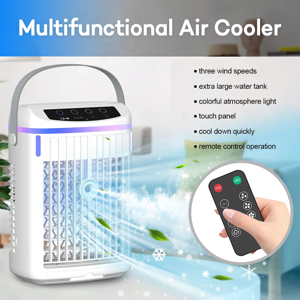 Small USB Tabletop Air Cooler Portable Air Conditioner Cooling Fan 