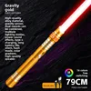 A single golden lightsaber
