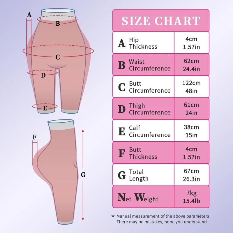 Silicone Realistic 4cm Bum Hips Enhanced Shaper Butt Lift Pant Open ...