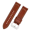 Brown strap with white buckle