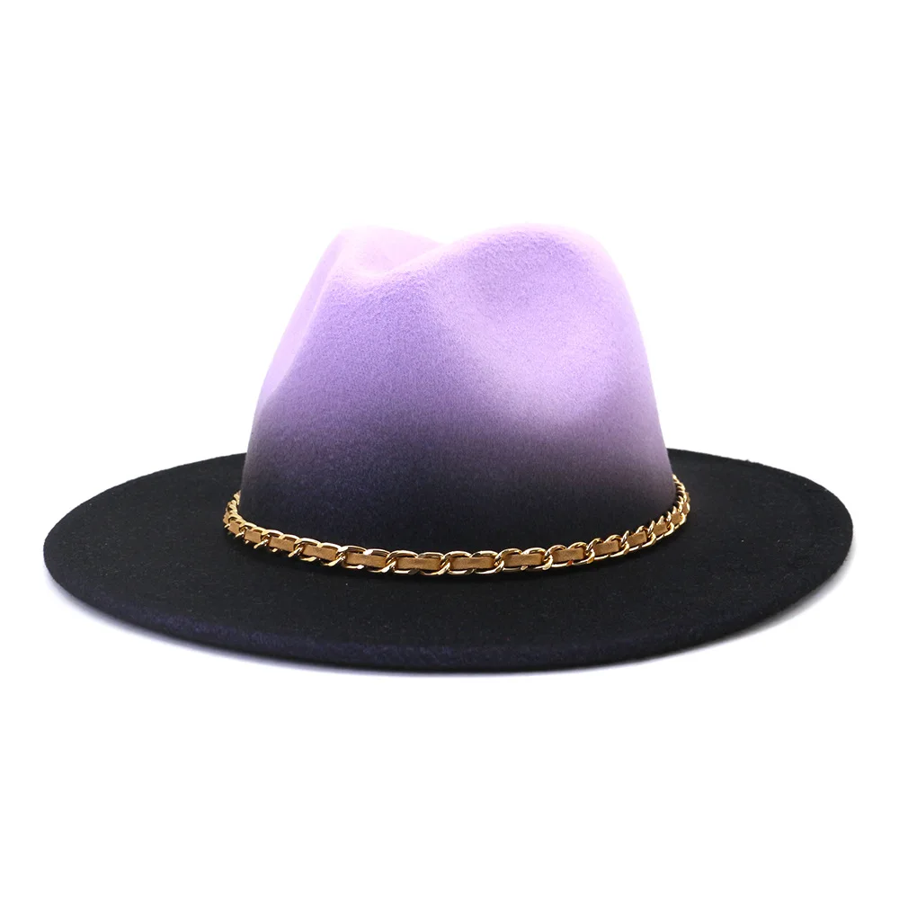 British Fedora Hat Women Men Wide Brim 