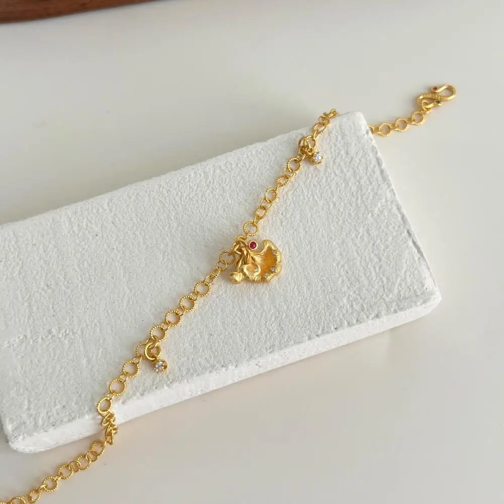 KAKODIY gold-plated personalized luxury custom 925 sterling silver women's flower pendant bracelet detail 6