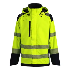 Custom Waterproof Jacket, High Vis Rain Coats, Waterproof EN20471  Jacket with Detach Hood