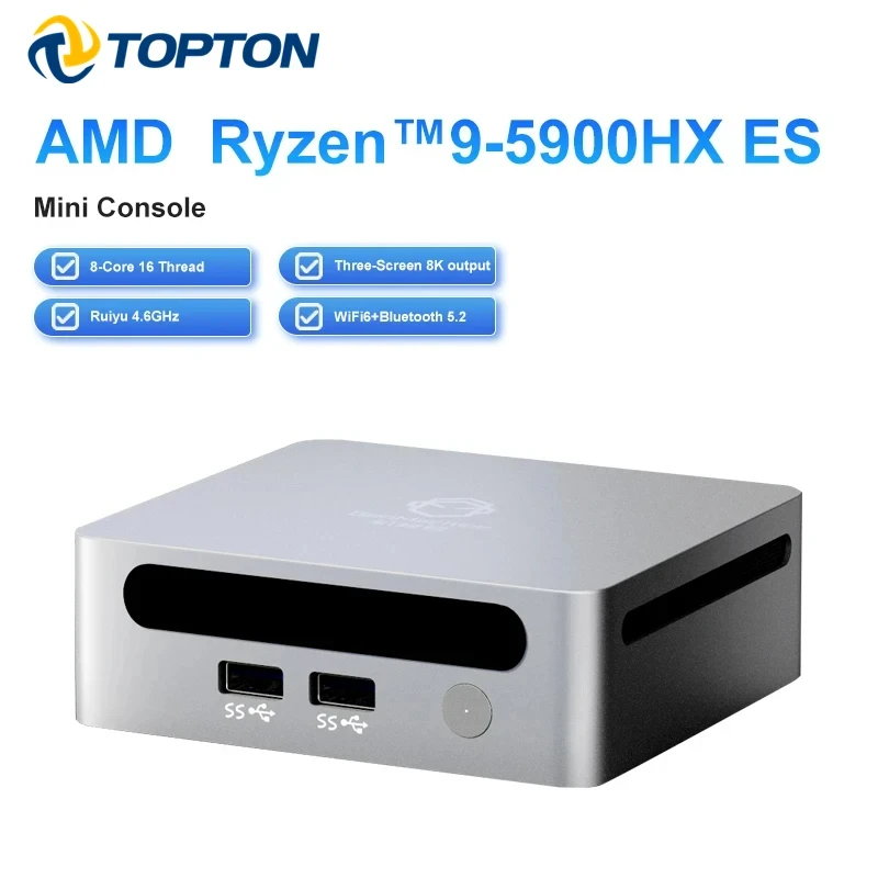 2025 Cheap Mini PC AMD R9 5900HX ES R5 5500U ES Mini Desktop