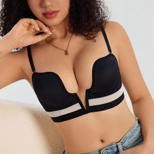 High Quality Attractive Style Comfortable Breathable Knitted Wired Push-Up V Neck Women's Bra