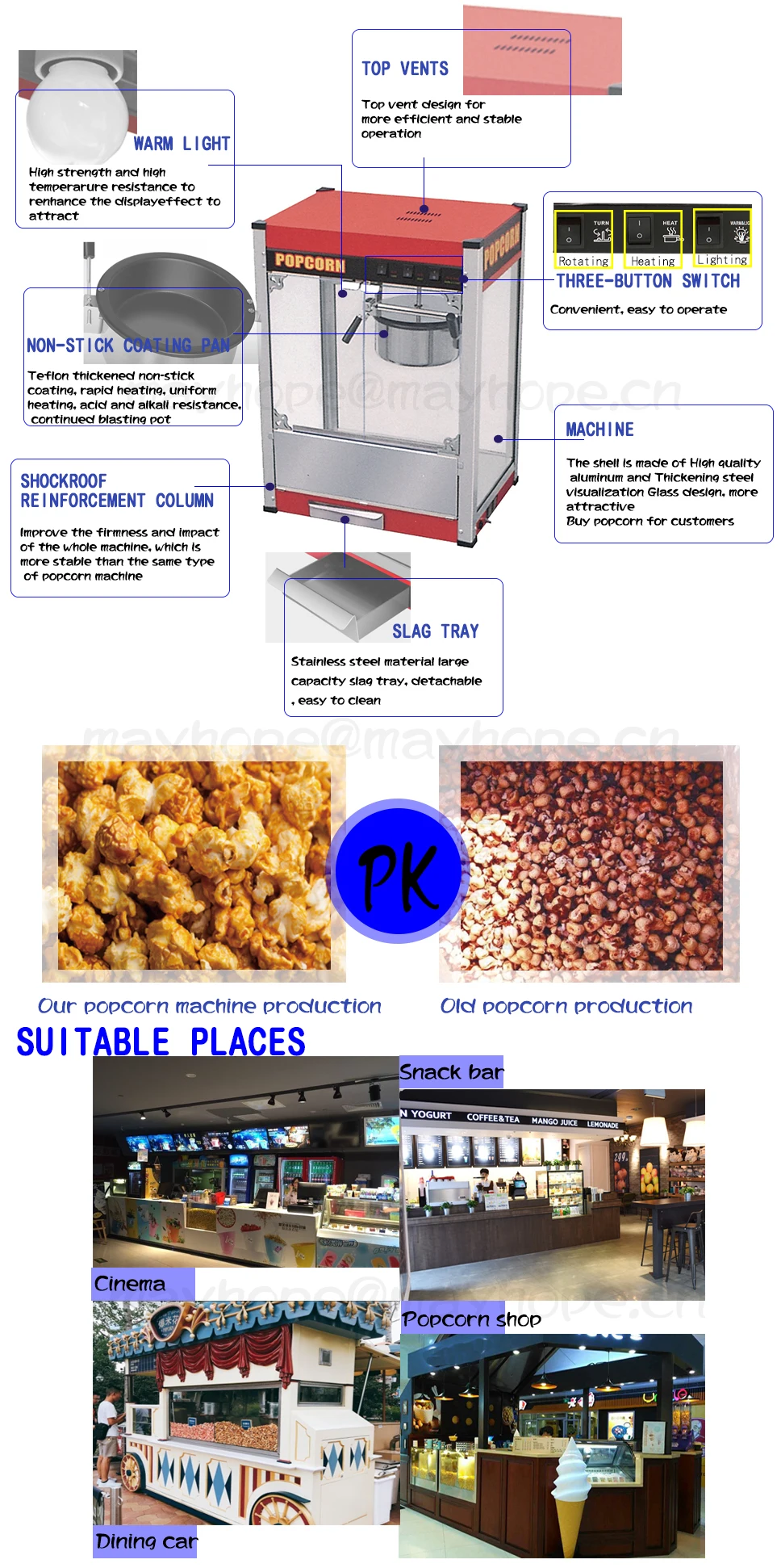 2.5kg Handcranked Old Popcorn Machine Manual Popcorn Maker Puffed Rice