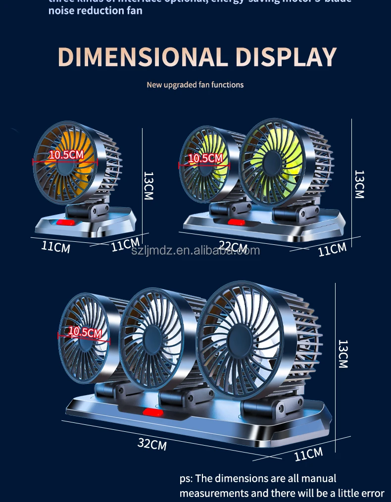 thumbnail image 2 of Dual Head Car Fan With 360° Rotation - 24V Portable Cooling For Cars, SUVs & Trucks 2 of 9