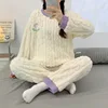 CreamTulipCableFleecePajamaSet