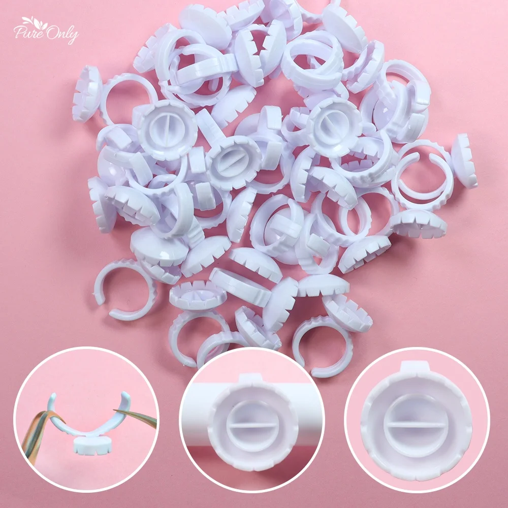Розовое кольцо для клея, 100 шт., кольцо для клея в форме сердца для ресниц, чашки для объема ресниц, чашки для быстрого цветения ресниц