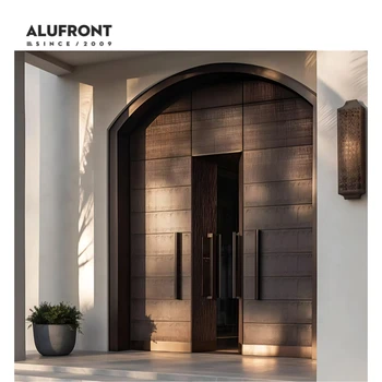 Alufront AS2047/AS2088 Certified 3D Building Material Relief Engraving Design Aluminum Security Home Entrance Doorsain Door
