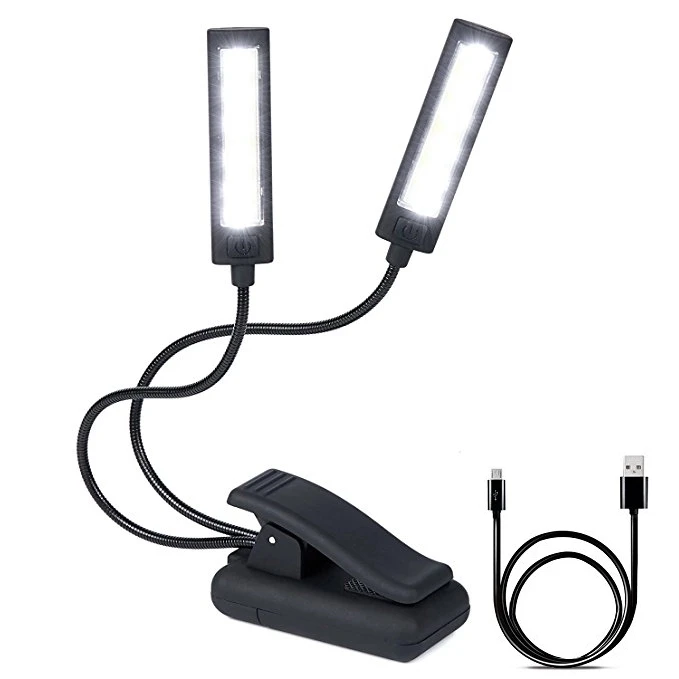 COB usb rechargeable and battery  flexible work desk lamp with clip portable