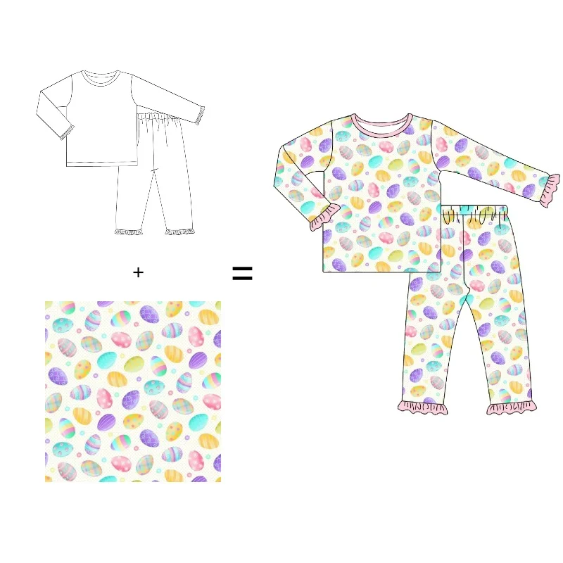 Puresun Customized Kids Clothes Back to School Print in Toile Baby Girls Outfits Toddler Sibling Set