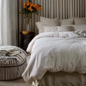 Soft 100% Pure French Linen Organic Flax Linen Duvet Cover  Stone Washed French Linen Bedding Sheet Set