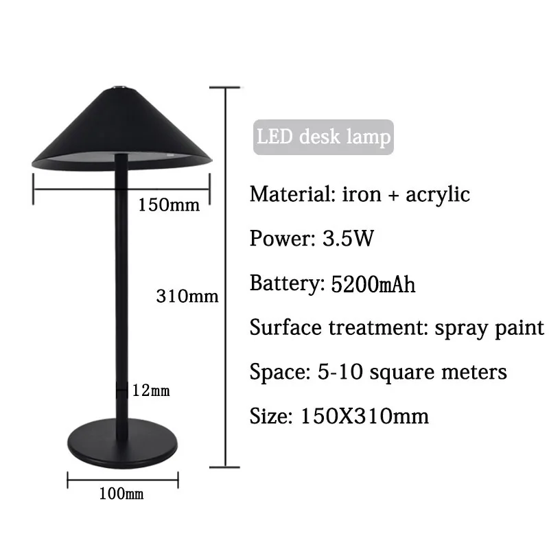 product morden hotel restaurant bar led table lamp usb charge touch control cordless table lamp wireless lamp-44