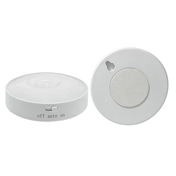 400mAh Magnet Stick on Closet Light Rechargeable Motion Sensor LED Puck Night Lights for Wardrobe, Counter, Kitchen, Bedroom