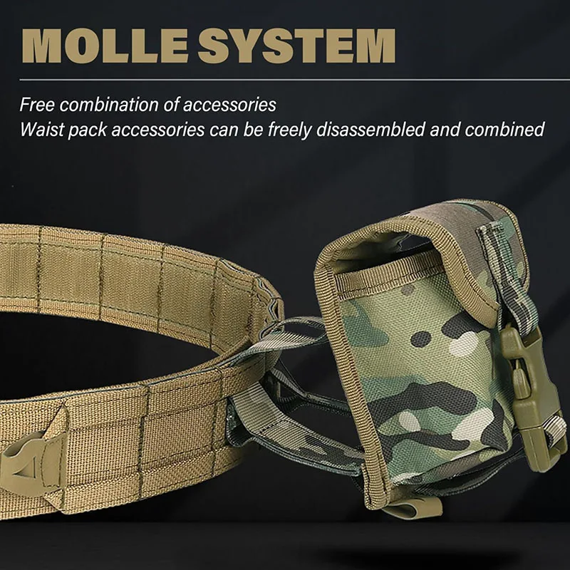 Detachable Utility Belt Adjustable Comfortable Heavy Duty Tactical Belt for Daily Commuting Hunting Simulated Training