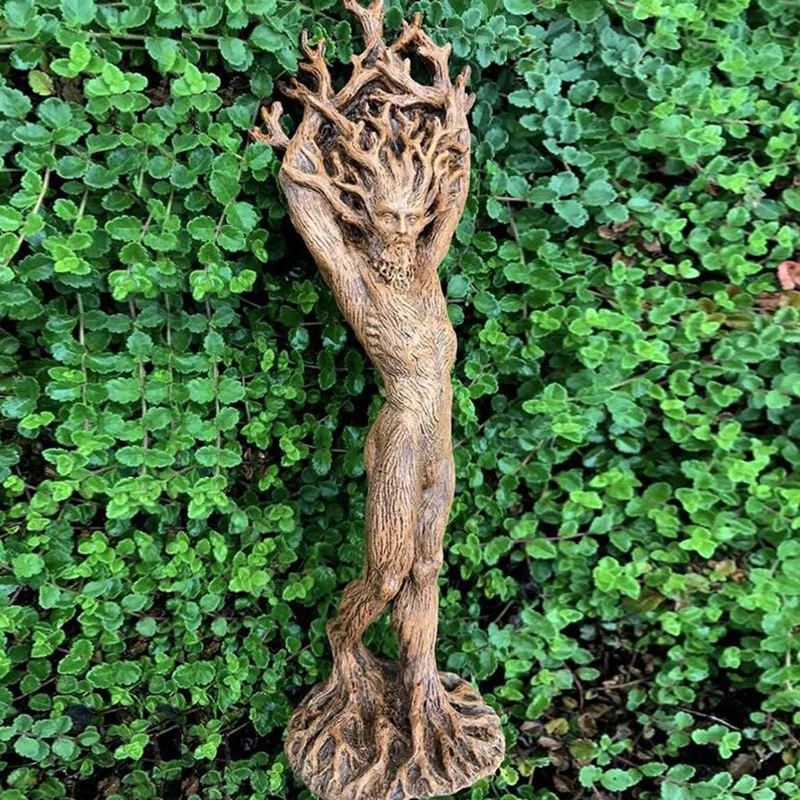 Tree Man Statue Ornament Resin Art Figurine Garden Decoration Sculpture 16cm 