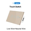 US Live Wire+Neutral Wire Touch Zigbee Gold