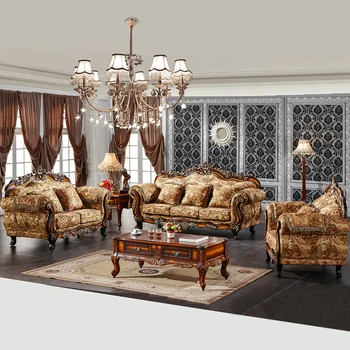 European style carved sofa set home furniture sofa