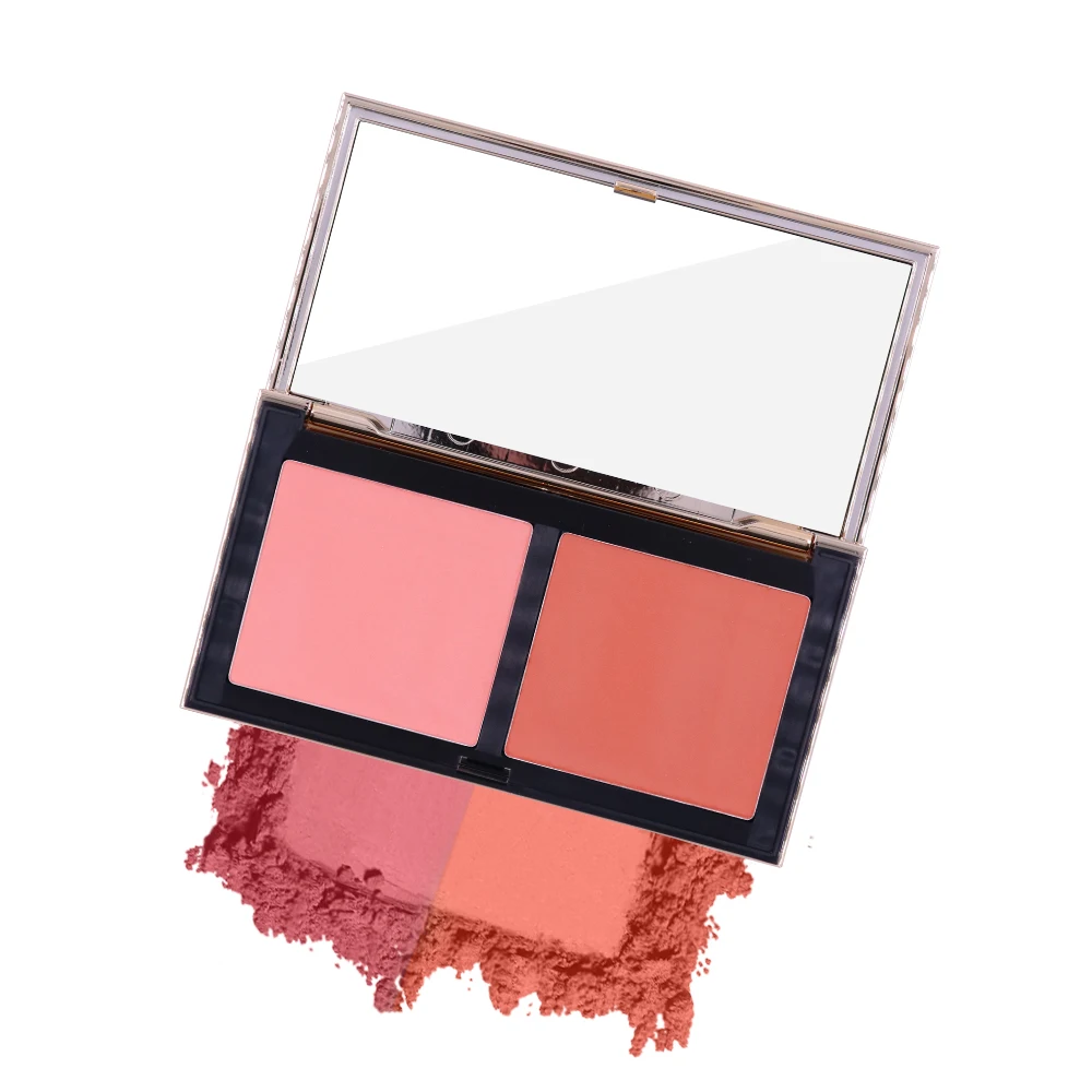 OEM&ODM Fashion Lady Beauty Face 2 Color Powder Blusher Makeup Private Label Double Blush Palette details