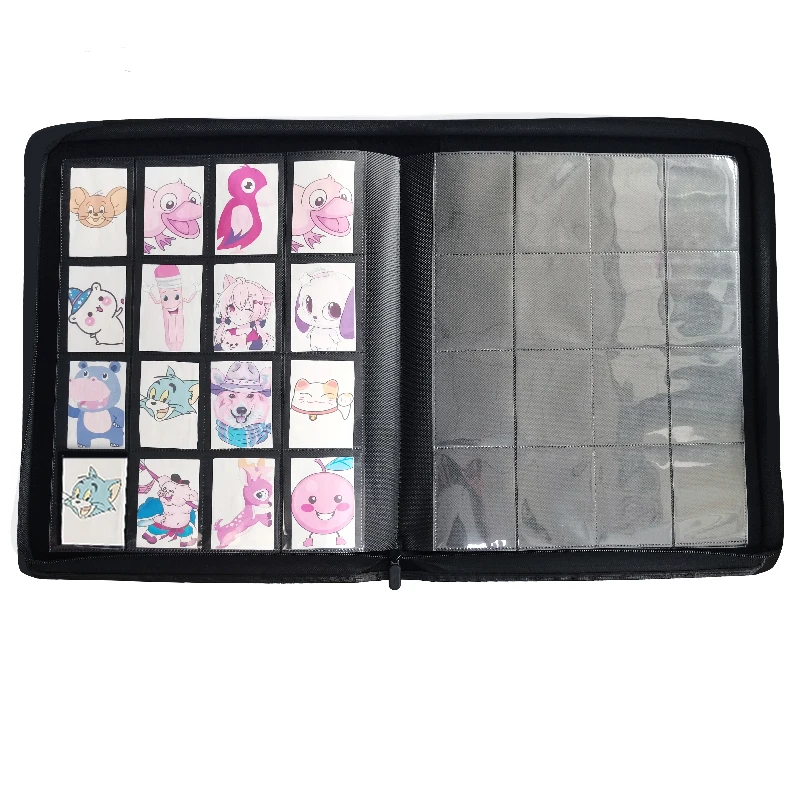 ModernQiu Custom Trading 16 Pocket Card Binder 512 Pockets Card Collector Album Holder with 16 Pocket Page PU Cover
