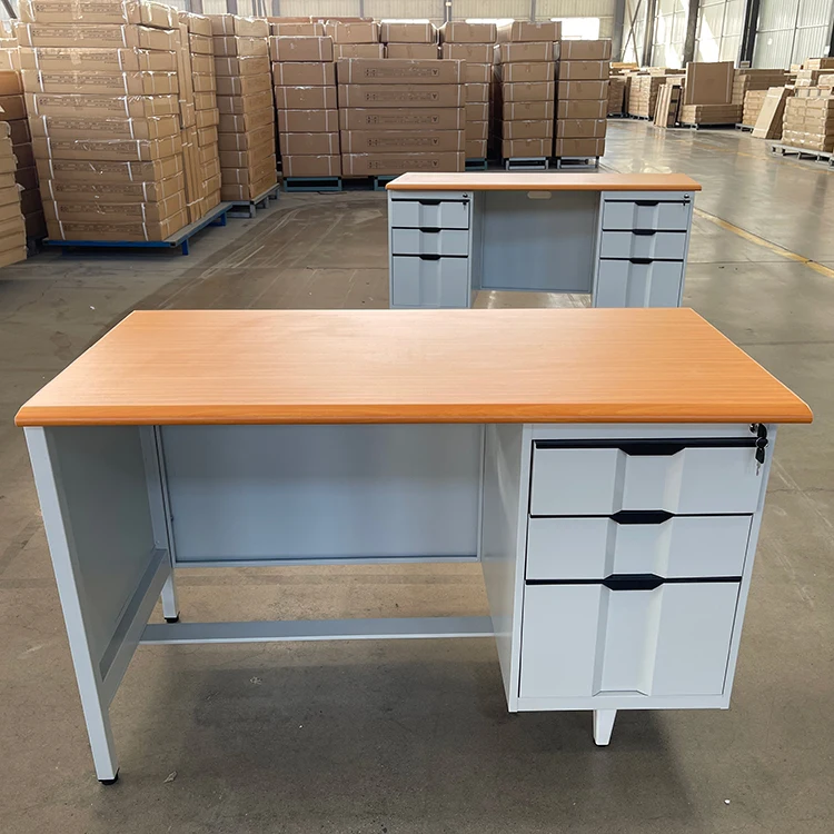 Modern Knock Down Office Furniture Drawer Table Metal Office Desk