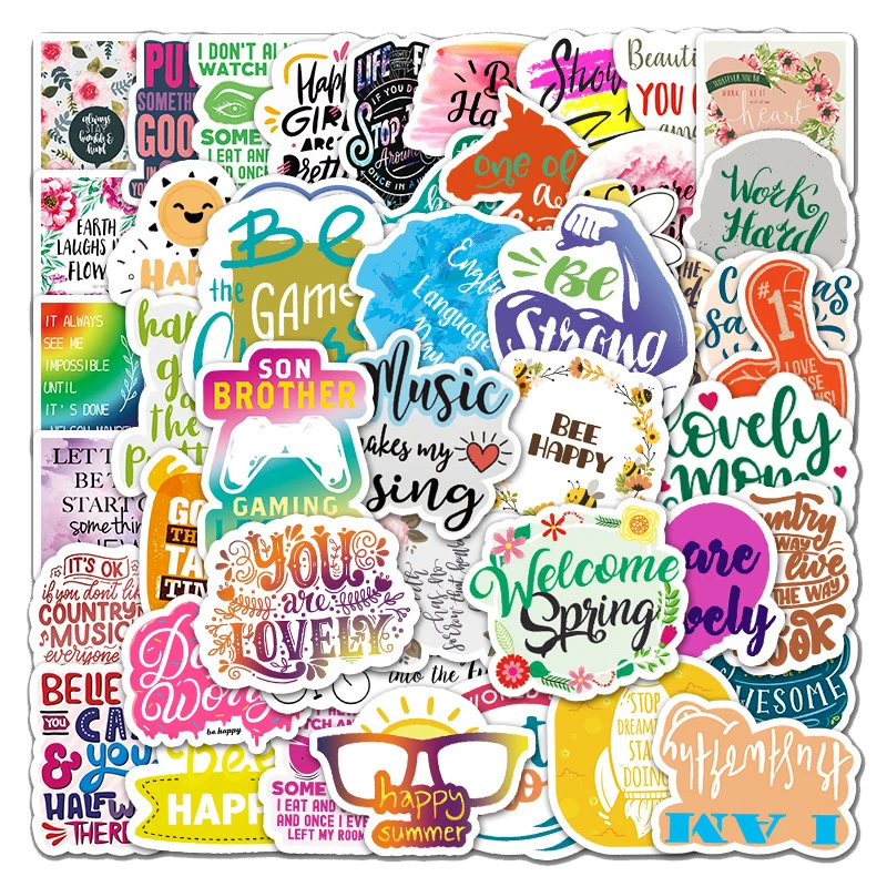 50PCS Inspirational Bee Stickers Pack (Bee)