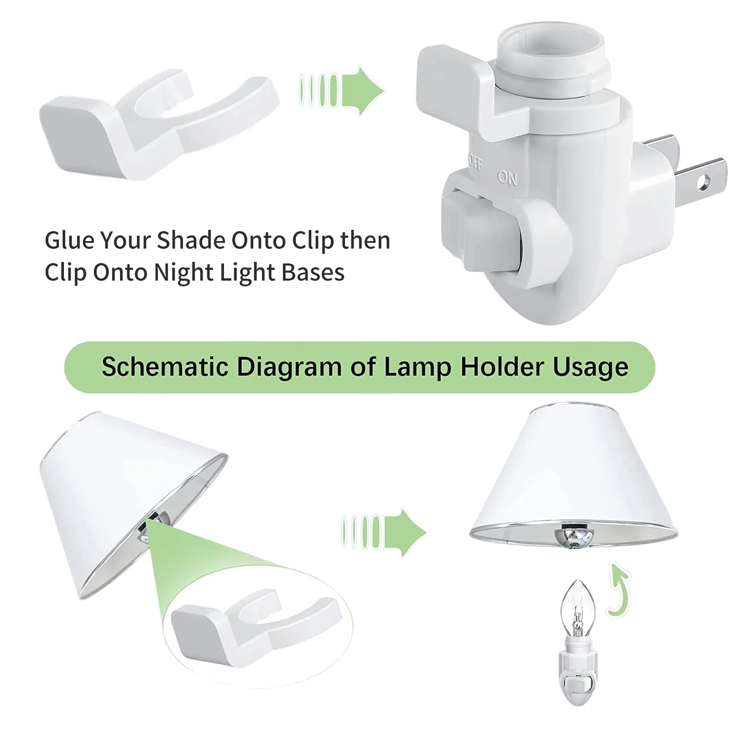 GL-071 PC Material ETL USA Lamp Base  Night Light Socket E12 Caliber  Plug in Lamp Holder