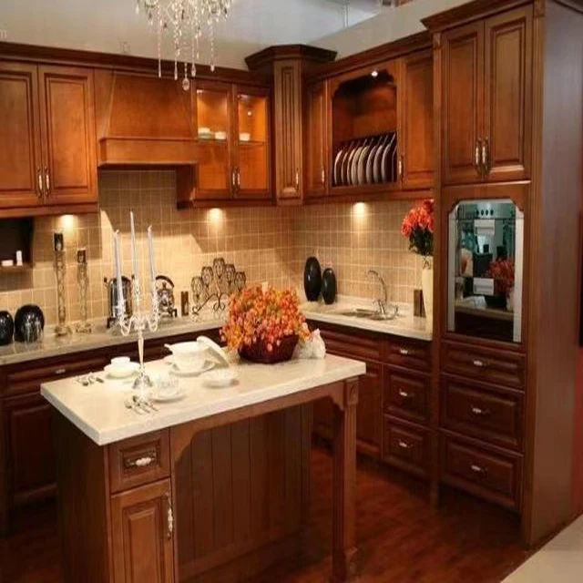 North America Standard Custom Make Kitchen Pantry Solid Wood Kitchen Cabinet