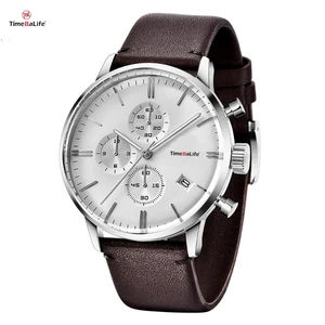 Factory OEM Custom Business Quartz Auto Date Men Watches Japan VK67 Chronograph Movement Men Watch for Stainless Steel case