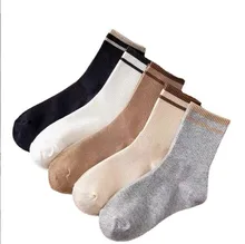 Fashion Custom Cotton Stripes Design Crew Socks Unisex Breathable