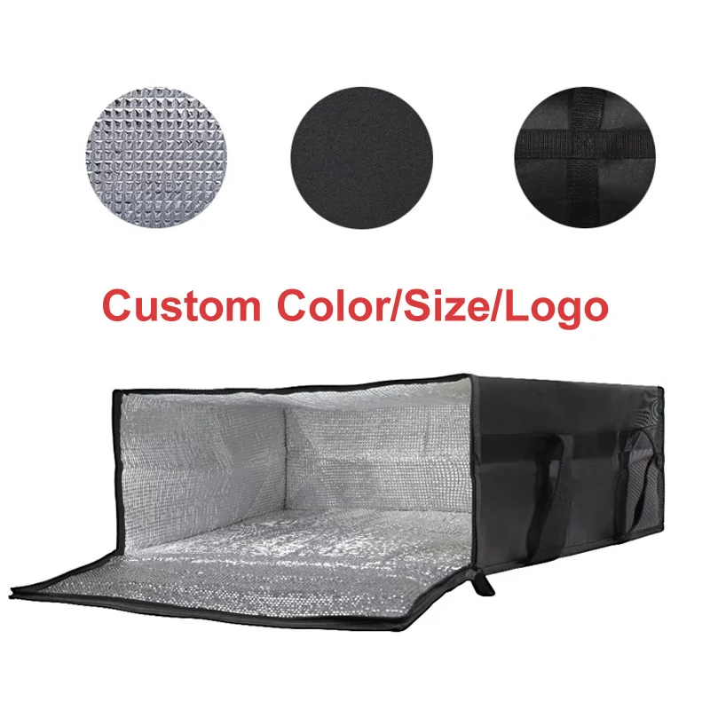 3er-Set Isolierte Pizza-Liefertaschen – 50x50x35/20/15cm, Thermotasche Mit Alufolie, Für Pizzen Bis 45,7cm (wiederverwendbar)
