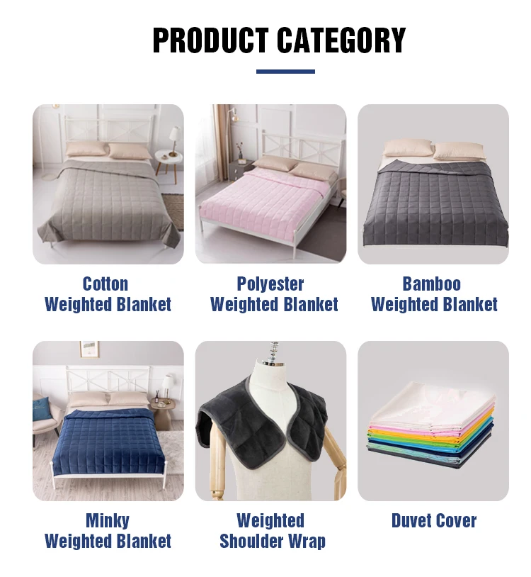 Custom Bamboo Cooling Weighted Blanket Adult Sensory 150x200cm 15lbs Kids Weighted Blanket Designs factory