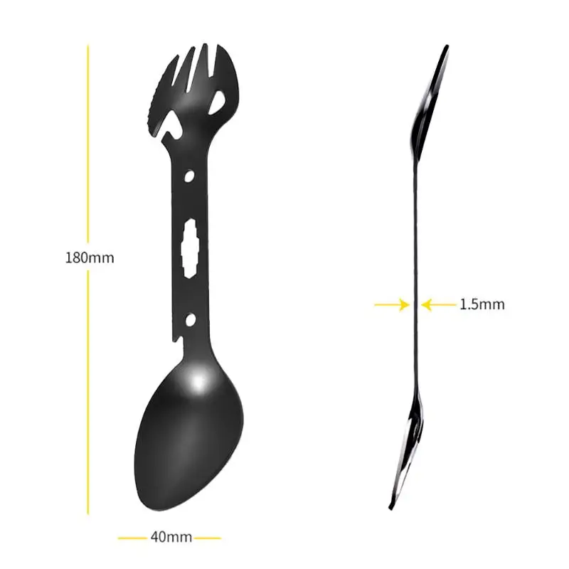 Pocket Spoon Camping Tableware Outdoor Picnic Cuchara Multifunction Tools 4 in 1 