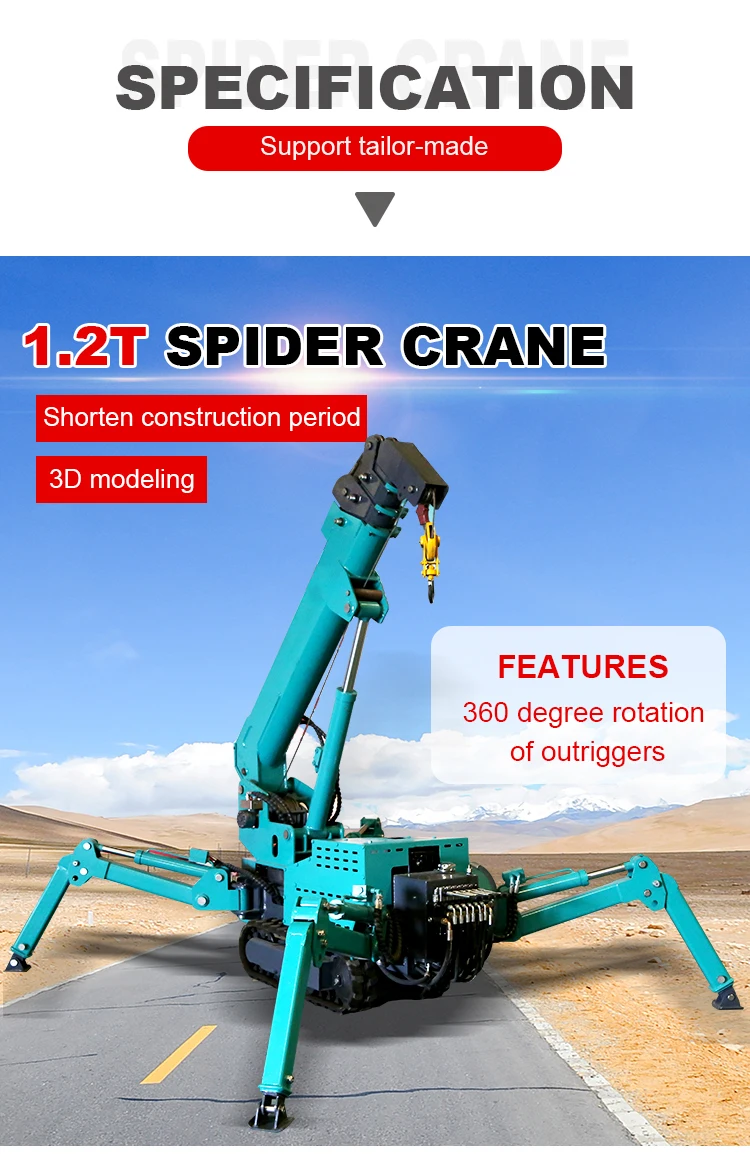 Crawler Glass Lifting Crane Mini 360degree Narrow Space Hoist Spider 1 ...