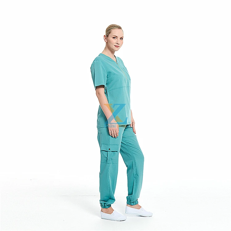 V Neck Medical Scrubs Uniforms Nurses 