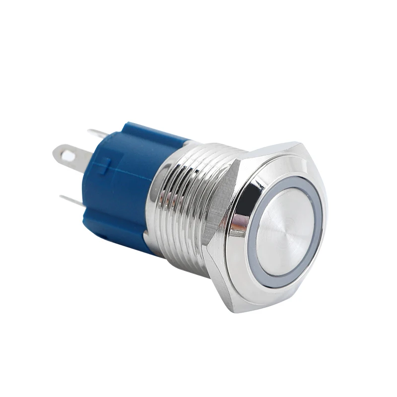 Metal Push Button Switch Momentary Latch 10mm 12mm 19mm 22mm 30 mm 5v 12V LED NO NC on Off