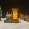 Plaqué Or - Bonhomme de neige dans un train à grande vitesse
