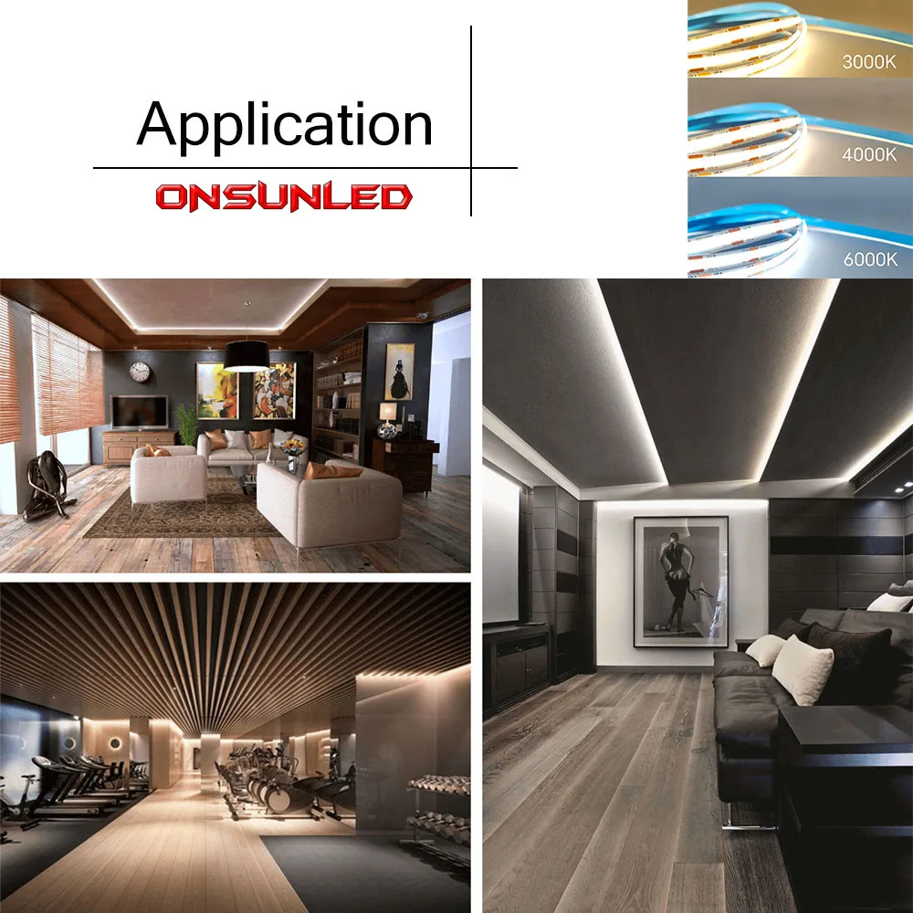 Гибкая светодиодная лента Cob 3 года гарантии 12 В белый 2700k/3000k/4000k/6000k Ra90 бесконтактная высокая плотность 24 cob