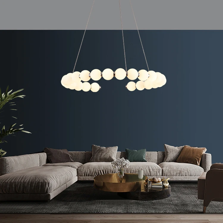 Factory Direct Deal Modern Home Decorative Pendant Light Dimming Lighting Glass Ball Led Chandelier