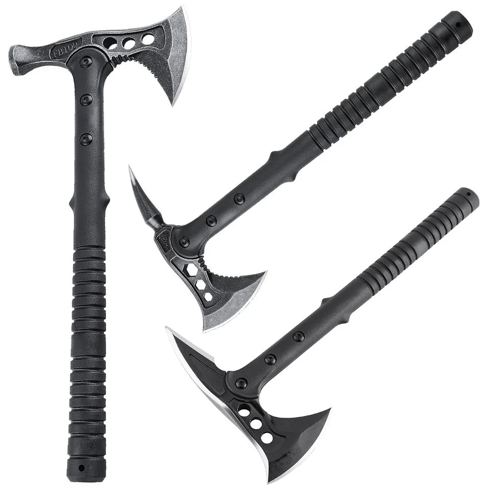 HX Outdoors Multifunctional Survival Hatchet - Small Camping Axe With Hammer & Sheath (Army Green)