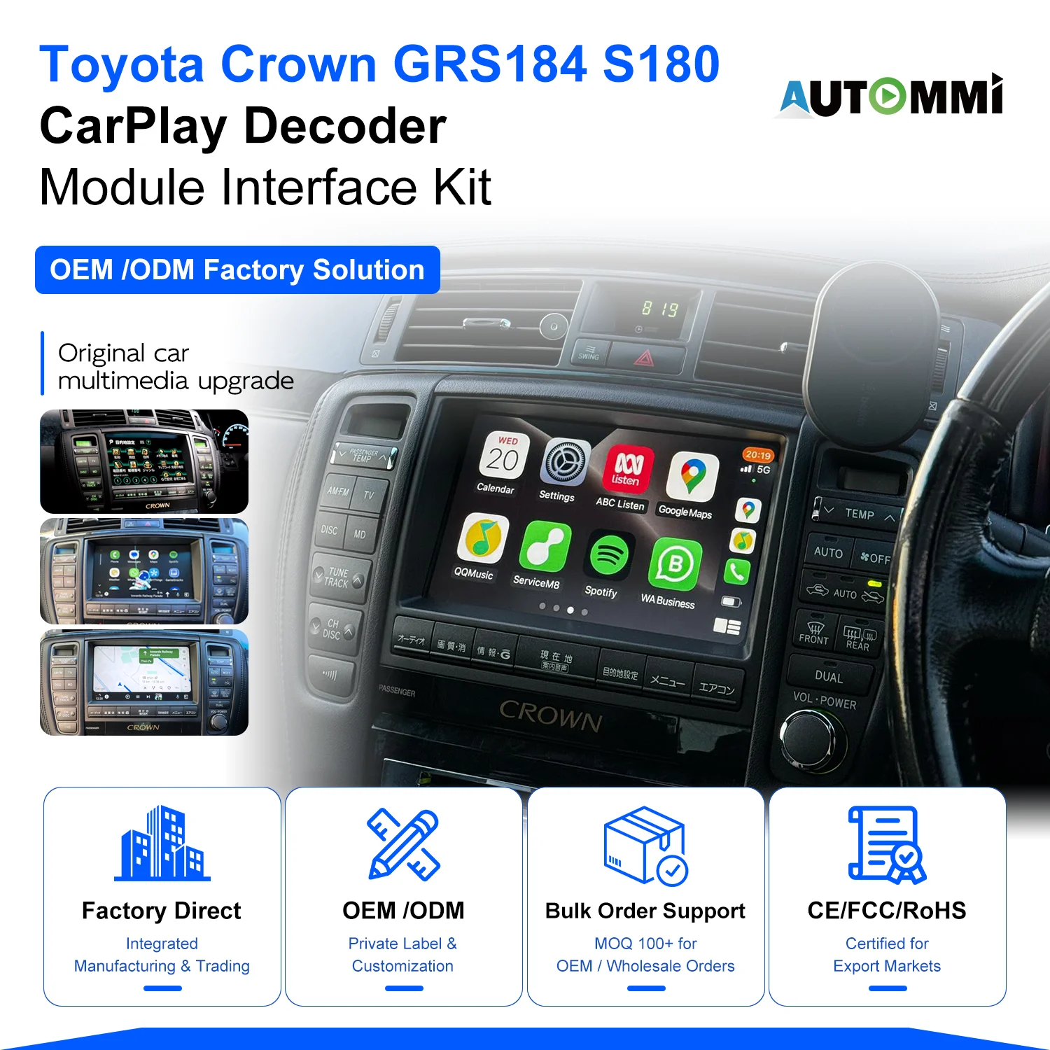 Crown Auto Electronics GRS184 OEM Head Units - Wireless Carplay