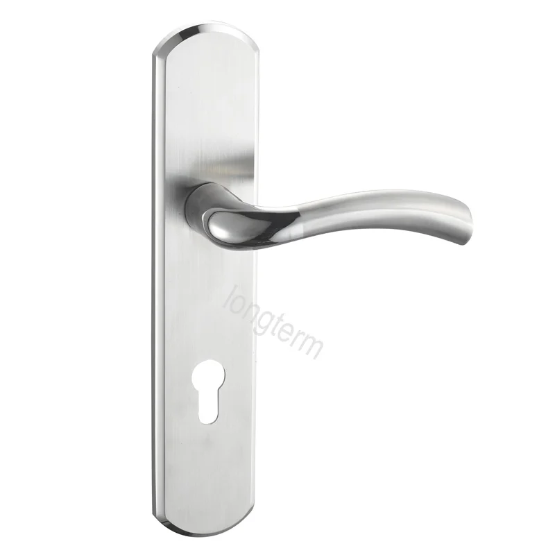 Supplier Door Lock Set with Brass Cylinder Brass Keys and Handle Stainless Steel Panel Door Locks for Wooden Doors
