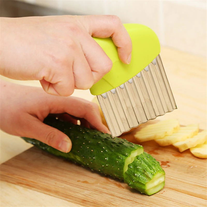 Multifunctional Potato Cutter Manual Stainless Steel Potatoes Cutter Durable Potato Slicer for Chips French Fries Cutter