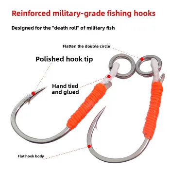 10Pcs Reinforced Micro Single Hooks, Stream Mandarin Fish Hand-Tied Fishing Single Hooks – Hooks – view 3