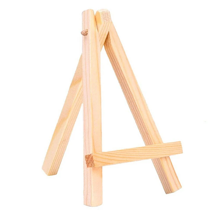 Wooden Crafts Creative Small Mini Triangle Support Original Pine Wood Decoration Display Ornament Diy Wood Easel Stand Easels